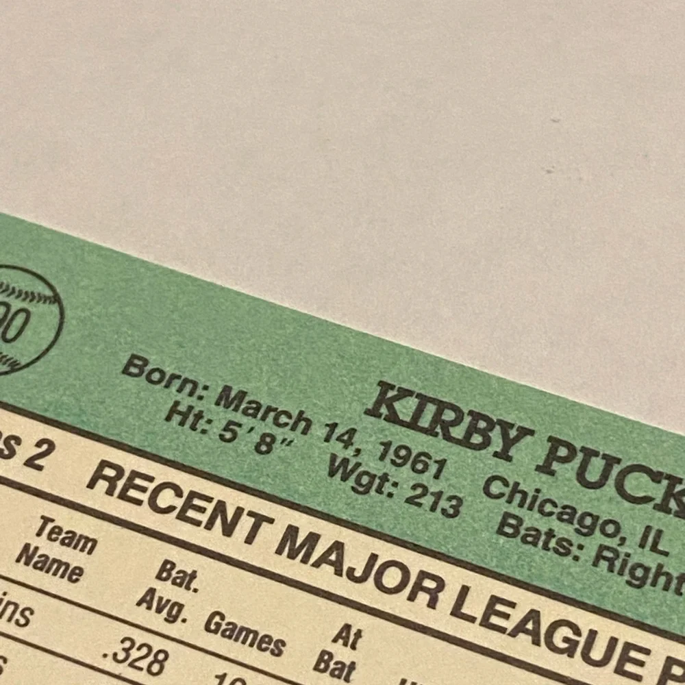 Kirby Puckett Rare Error! 1990 Donruss Baseball Card no dot after inc. Wrong DOB